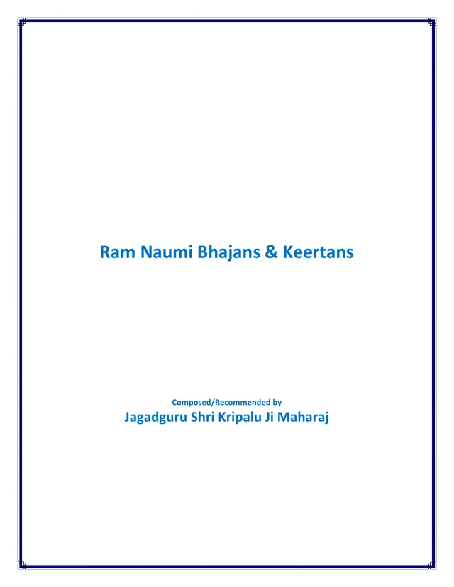 Cover of Ram Naumi Bhajans & Keertans